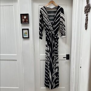 BURU Willodean Wrap Dress Black& White